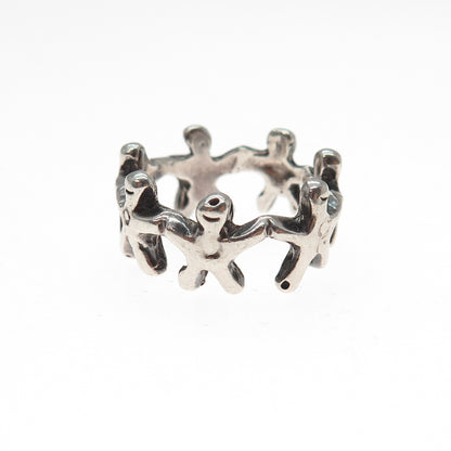 925 Sterling Silver Vintage EFS Mexico Children Oxidized Ring Size 5.5
