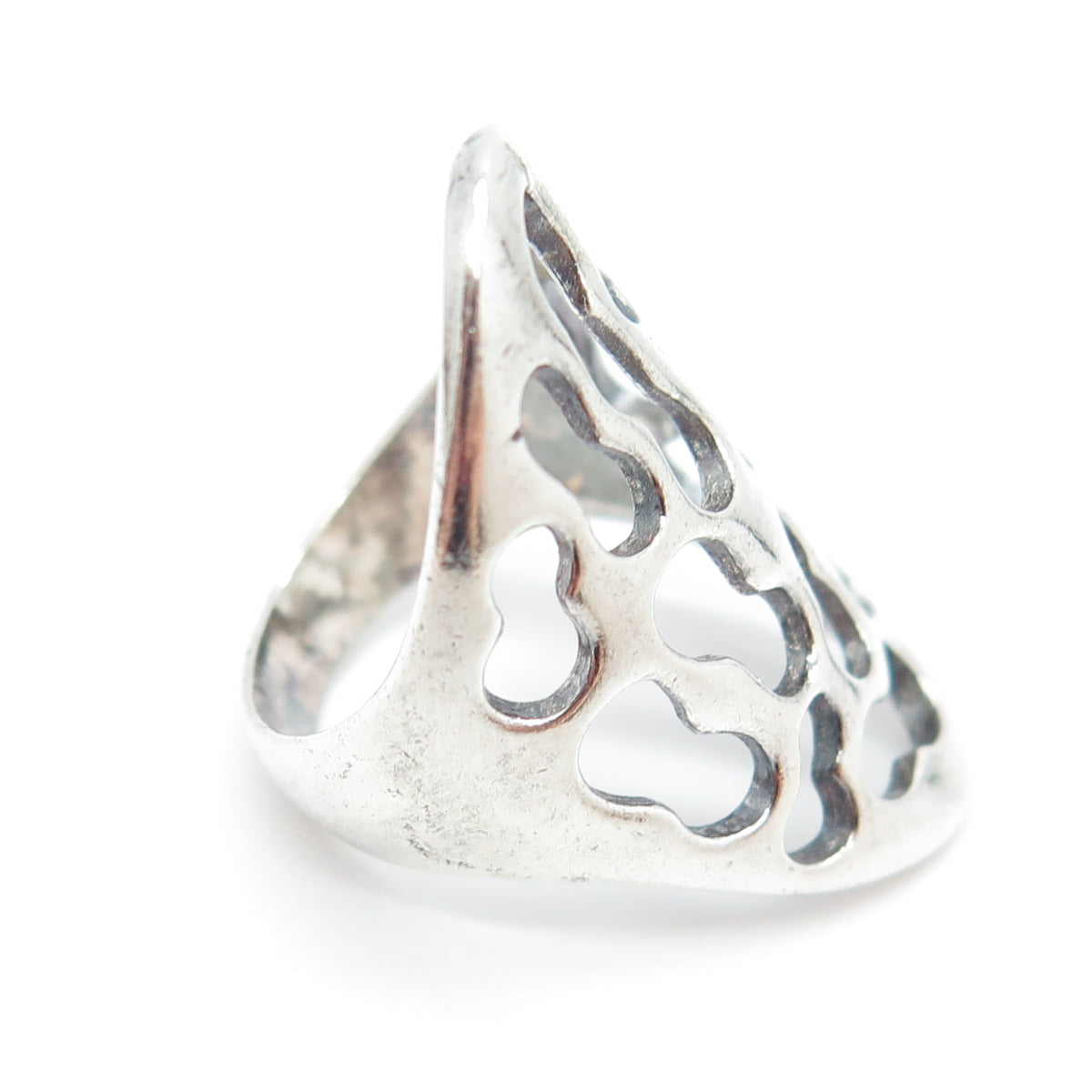 925 Sterling Silver Vintage Modernist Statement Ring Size 5.75