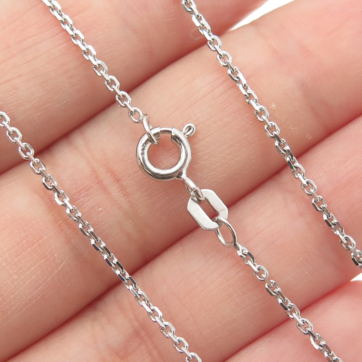 925 Sterling Silver Italy C Z Cross Pendant Cable Chain Necklace 16"