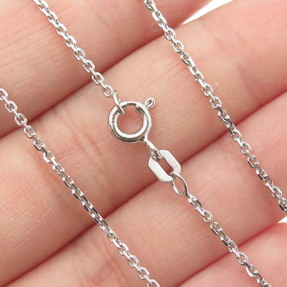 925 Sterling Silver Italy C Z Cross Pendant Cable Chain Necklace 16"