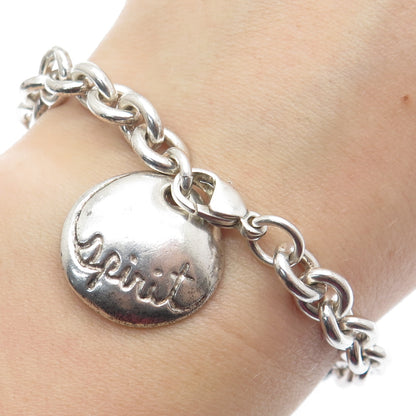 ROBERT LEE MORRIS STUDIO Sterling Silver Vintage Spirit Cable Link Bracelet 7"