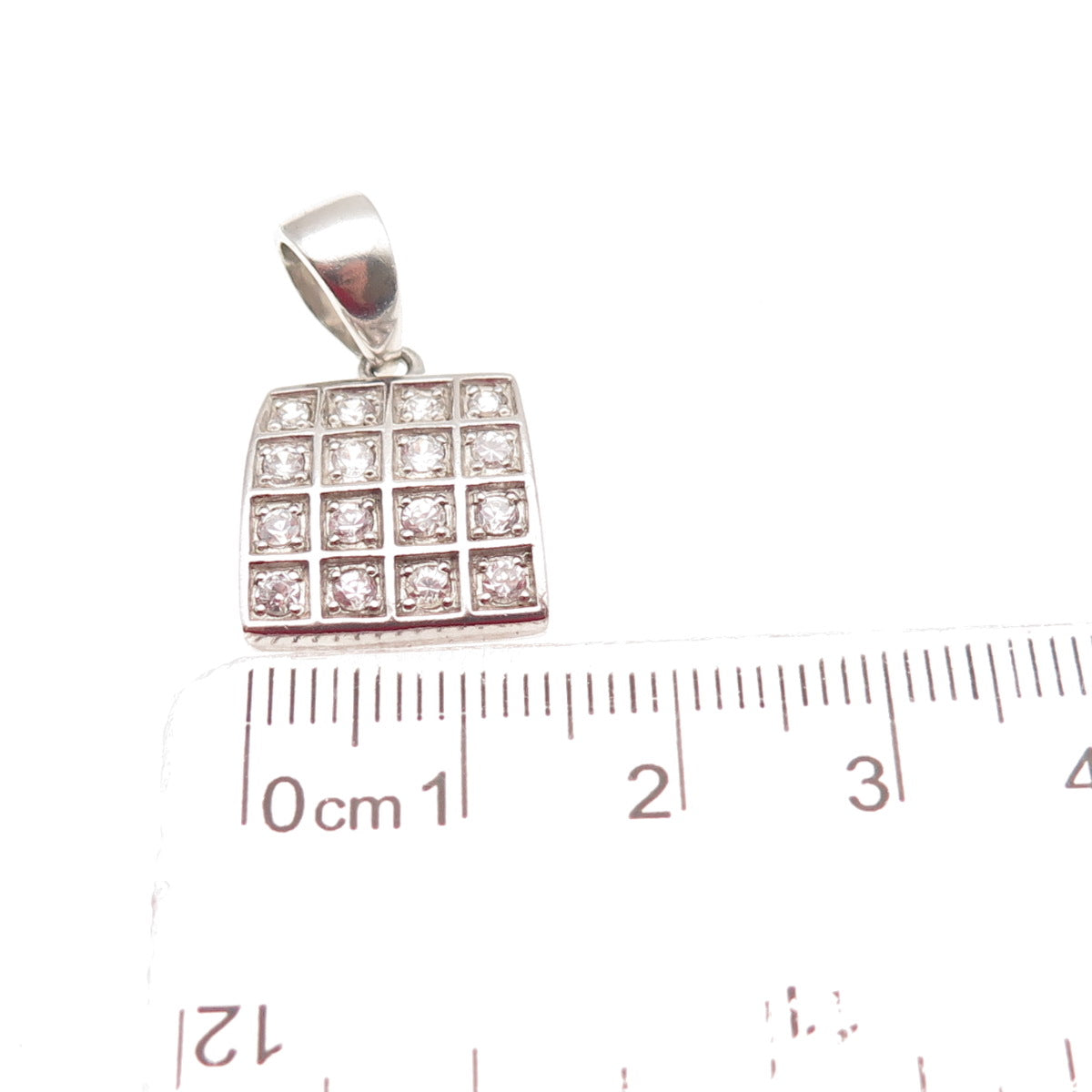 925 Sterling Silver Round-Cut C Z Mini Charm Pendant