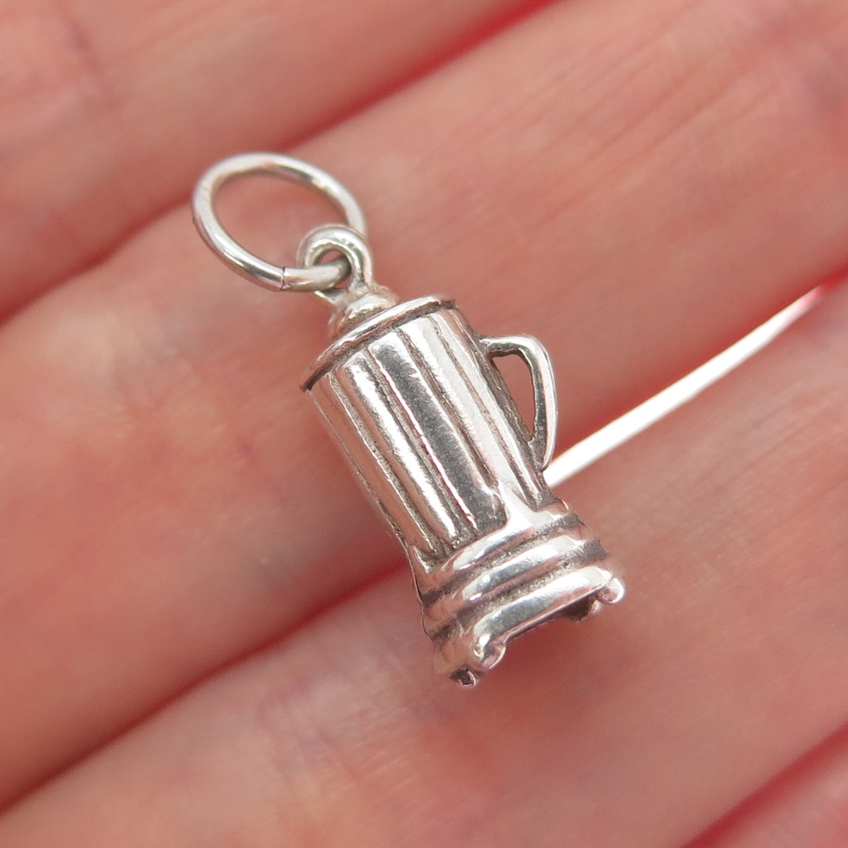 REO CO. 925 Sterling Silver Vintage Blender Minimalist 3D Charm Pendant