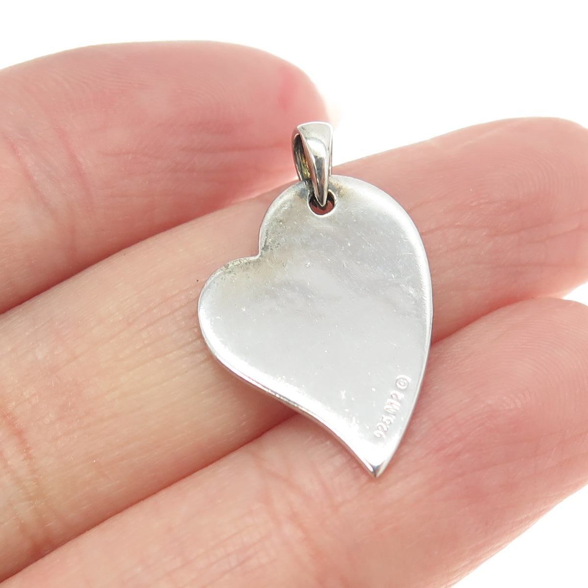 M2 Jewelry 925 Sterling Silver Vintage "Trust" Heart Charm Pendant