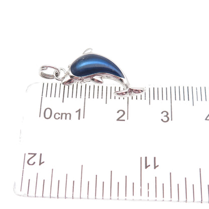 ROSS SIMONS 925 Sterling Silver Vintage Enamel Dolphin Mini Charm Pendant