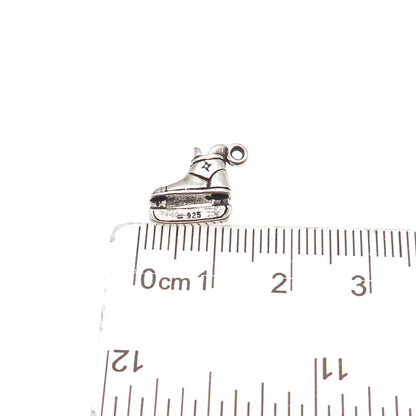 Sunwest 925 Sterling Silver Vintage Ice Skate Shoe Oxidized Mini Charm Pendant