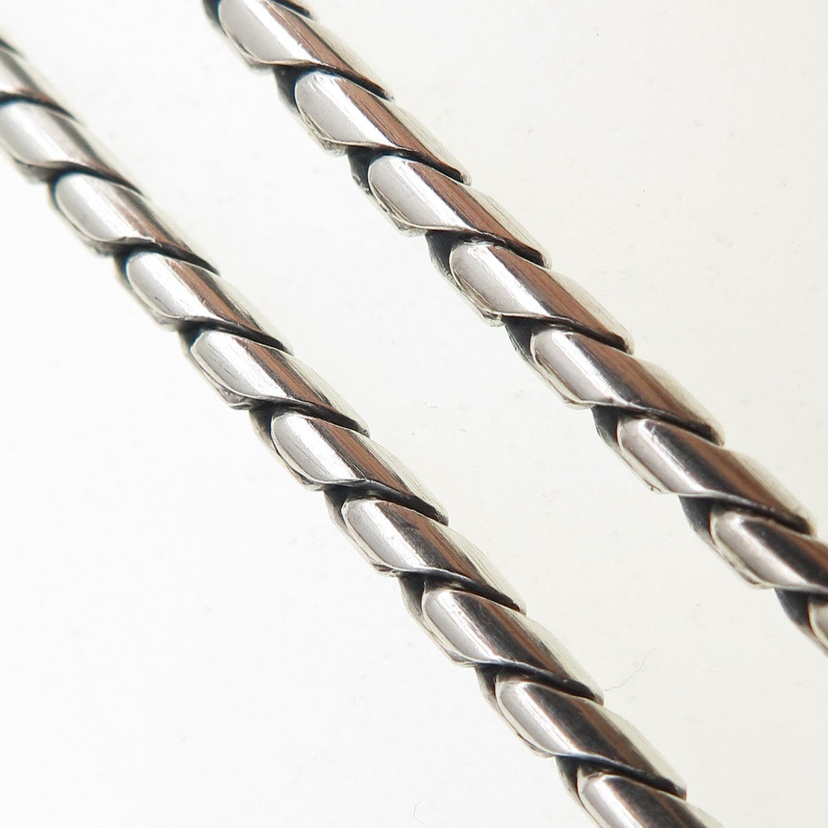 925 Sterling Silver Vintage Round Box Chain Necklace 18"