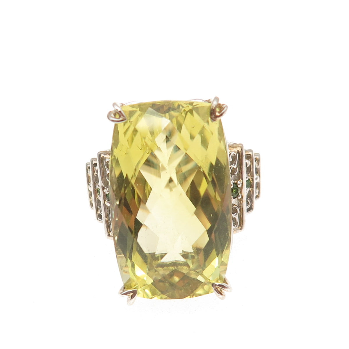 MICHAEL VALITUTTI Gems En Vogue 925 Sterling Lemon Quartz Peridot Ring Size 6.5