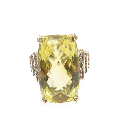 MICHAEL VALITUTTI Gems En Vogue 925 Sterling Lemon Quartz Peridot Ring Size 6.5