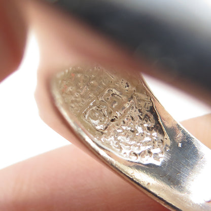 925 Sterling Silver Vintage Modernist Mesh Ring Size 8.25