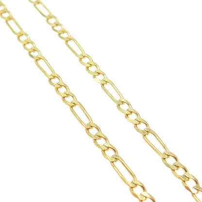 P. LUX 925 Sterling Silver Gold Plated Italy Figaro Chain Necklace 18"