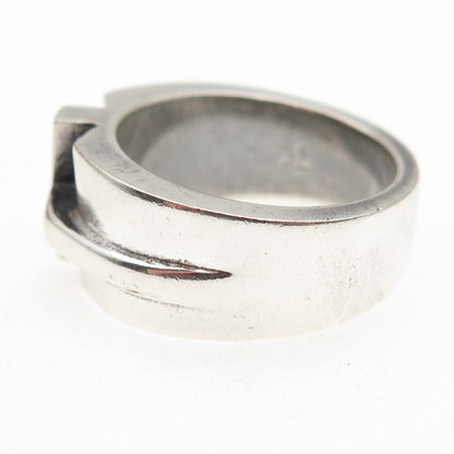 925 Sterling Silver Vintage Cross Oxidized Ring Size 10.25