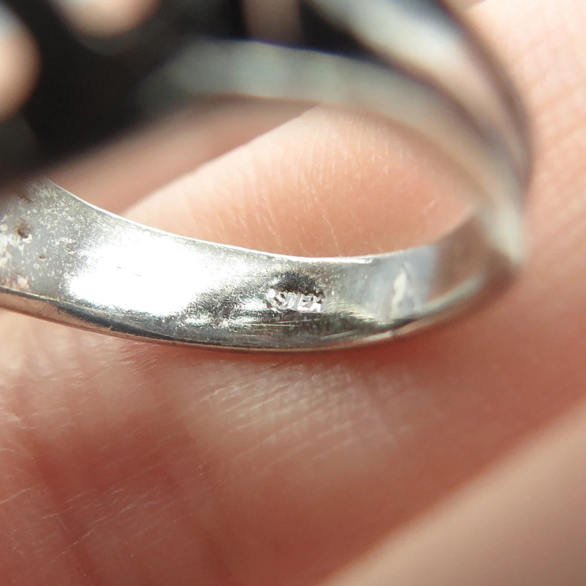925 Sterling Silver Vintage Wicker Dome Ring Size 5.5