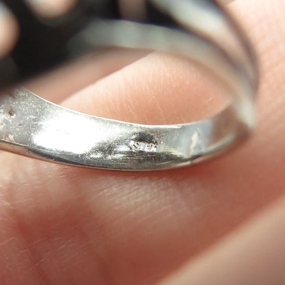 925 Sterling Silver Vintage Wicker Dome Ring Size 5.5