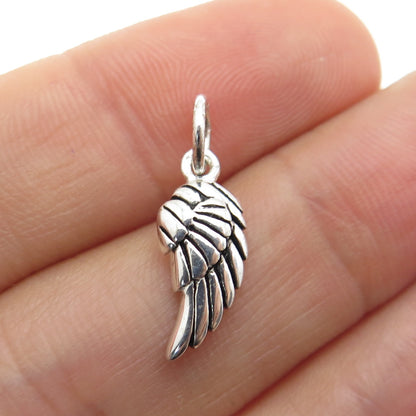 925 Sterling Silver "Little Angel" Wing Charm Pendant