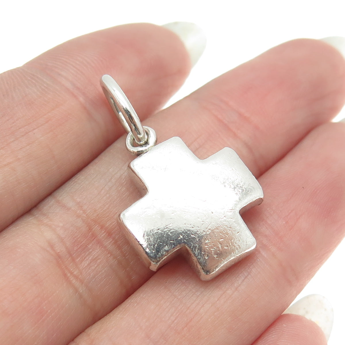 925 Sterling Silver Vintage Cross Charm Pendant