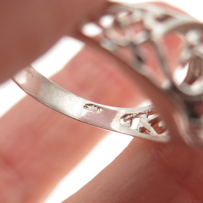 925 Sterling Silver Oval-Cut C Z Heart Promise Ring Size 8