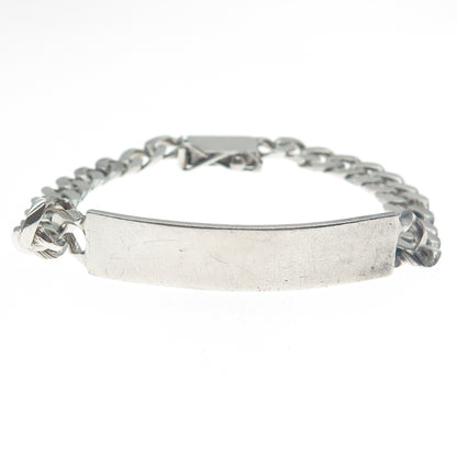 900 Silver Vintage AEP Mexico ID Curb Link Bracelet 7"