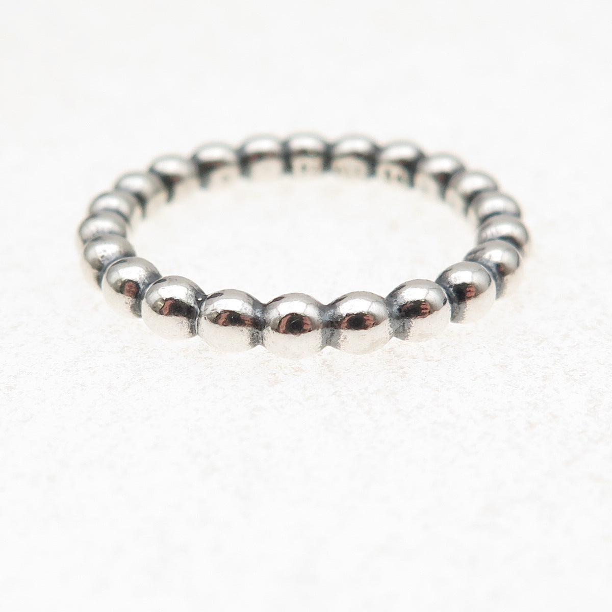 Pandora 925 Sterling Silver Bubble All Around Stackable Band Ring Size 7