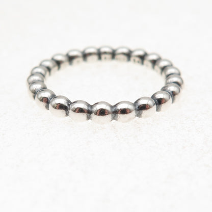 Pandora 925 Sterling Silver Bubble All Around Stackable Band Ring Size 7