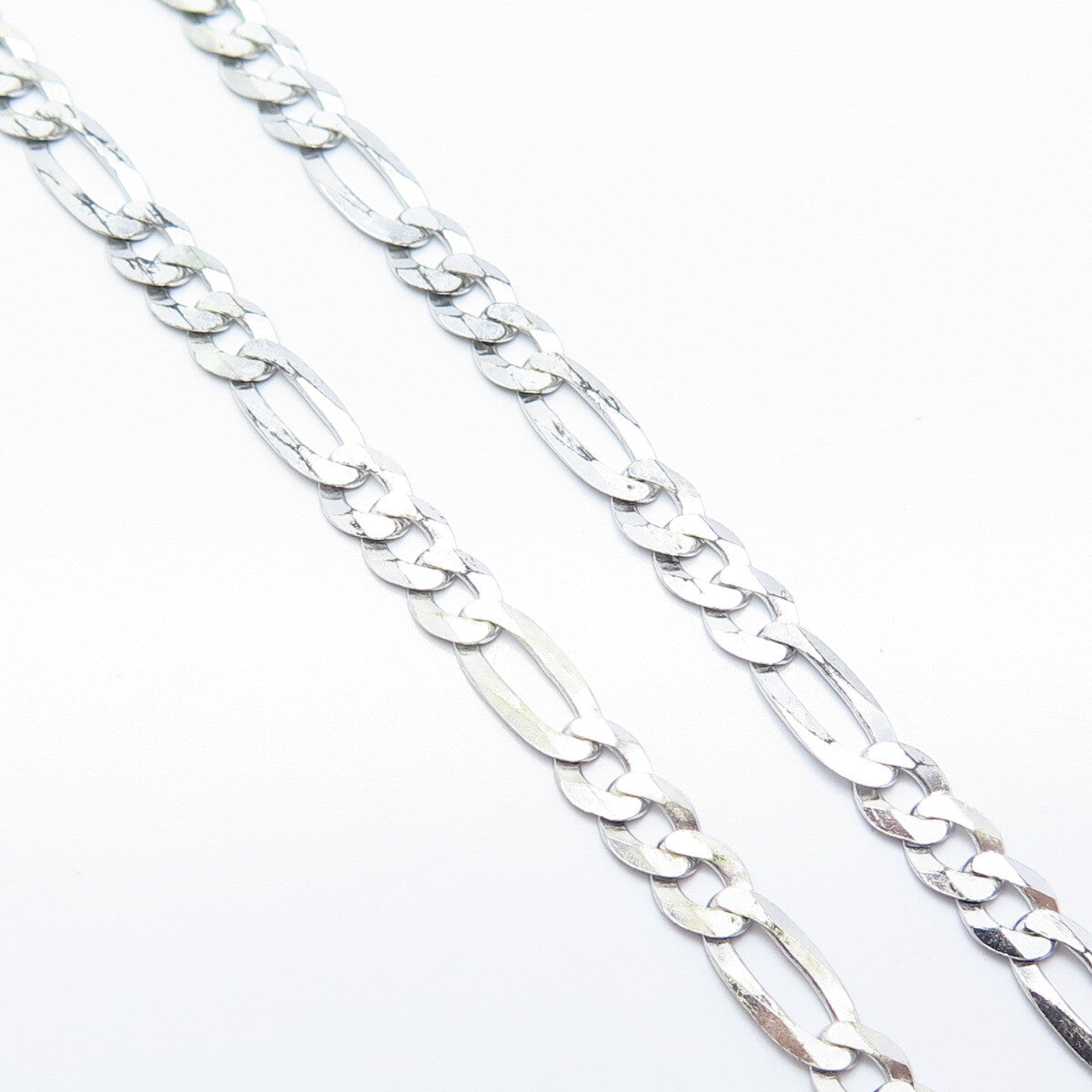 925 Sterling Silver Italy Figaro Chain Necklace 24"
