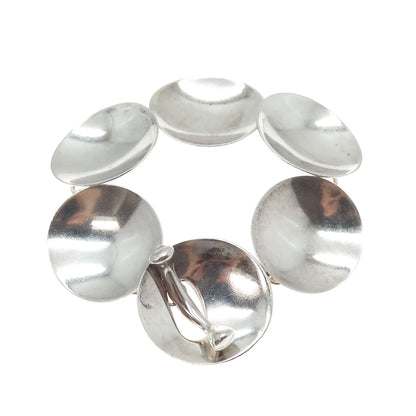 ROBERT LEE MORRIS 925 Sterling Silver Vintage Modernist Disc Link Bracelet 7"