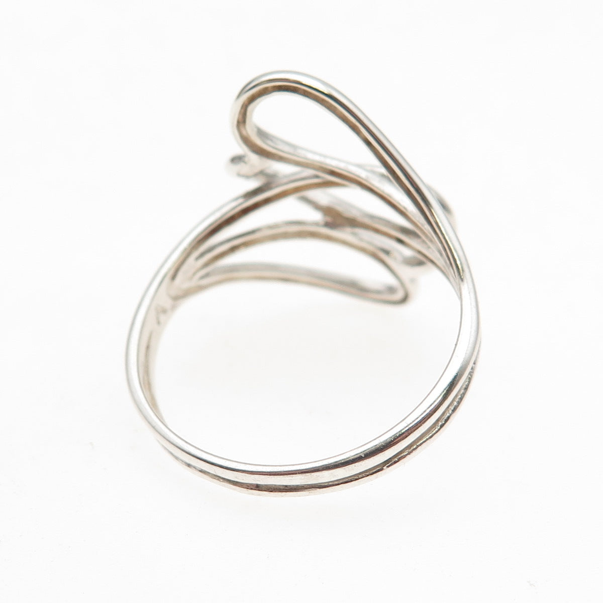 925 Sterling Silver Vintage Interlocked Heart Oxidized Ring Size 10
