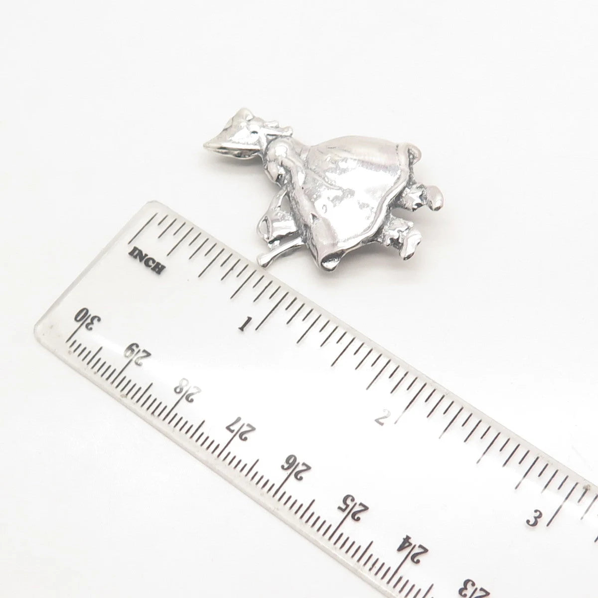 925 Sterling Silver Vintage Girl w/ Water Can Pin Brooch