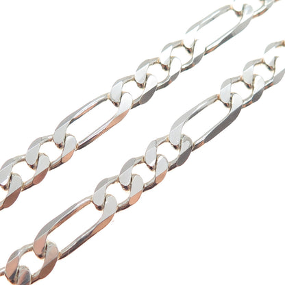 925 Sterling Silver Vintage Italy Figaro Chain Necklace 24"