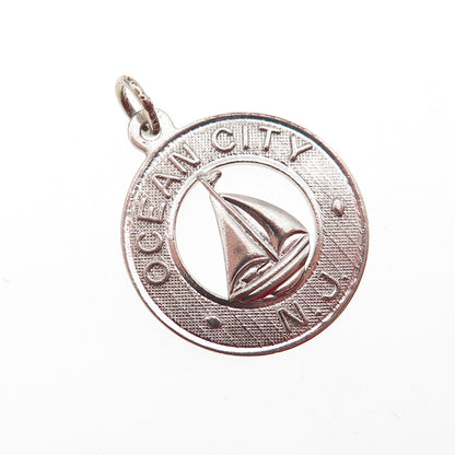 Danecraft 925 Sterling Silver Vintage Ocean City NJ Sailboat Charm Pendant