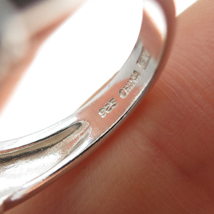 925 Sterling Silver Vintage Modernist Ribbed Dome Ring Size 7