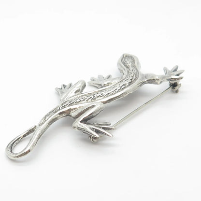 925 Sterling Silver Vintage Handmade Lizard Pin Brooch
