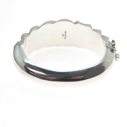 BAYANIHAN 925 Sterling Silver Vintage Modernist Puffy Bangle Bracelet 6.5"