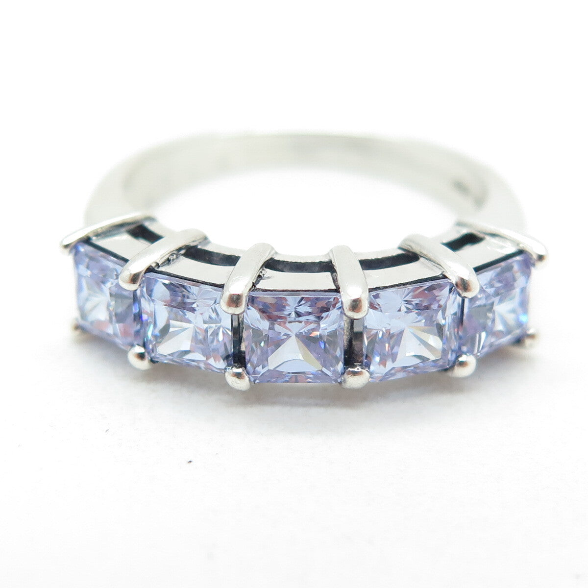 925 Sterling Silver Vintage Lavender C Z Ring Size 6.25