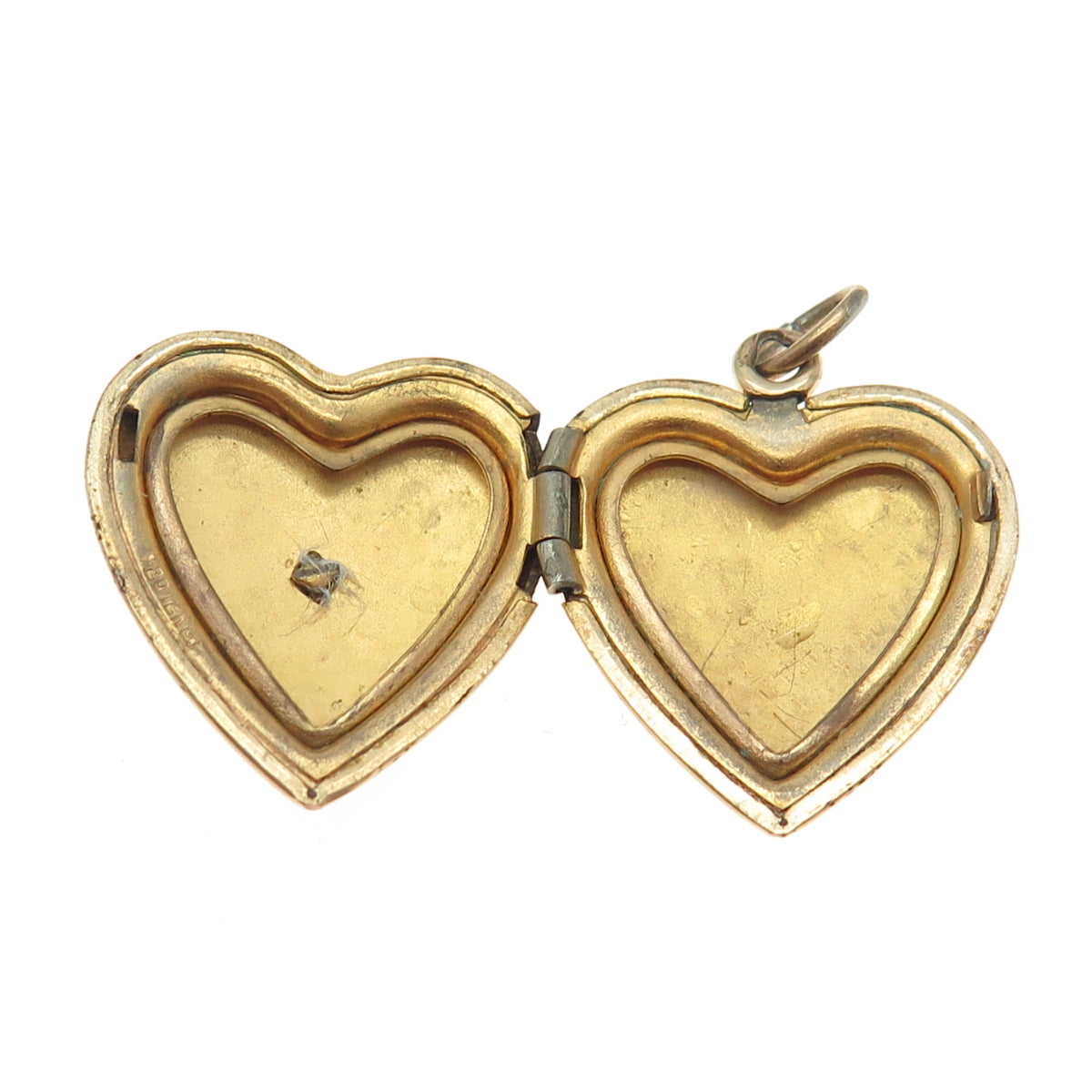 1/20 12K Gold Filled Antique Real Mother-of-Pearl Heart Locket Pendant