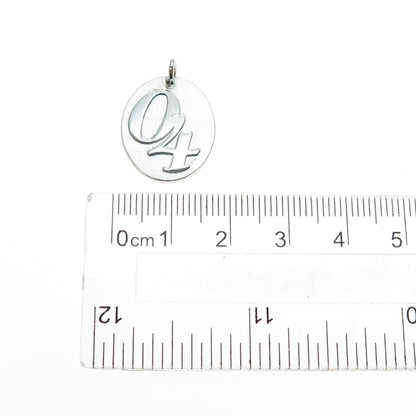 JOSTENS 925 Sterling Silver Vintage 04 Lucky Number Tag Charm Pendant