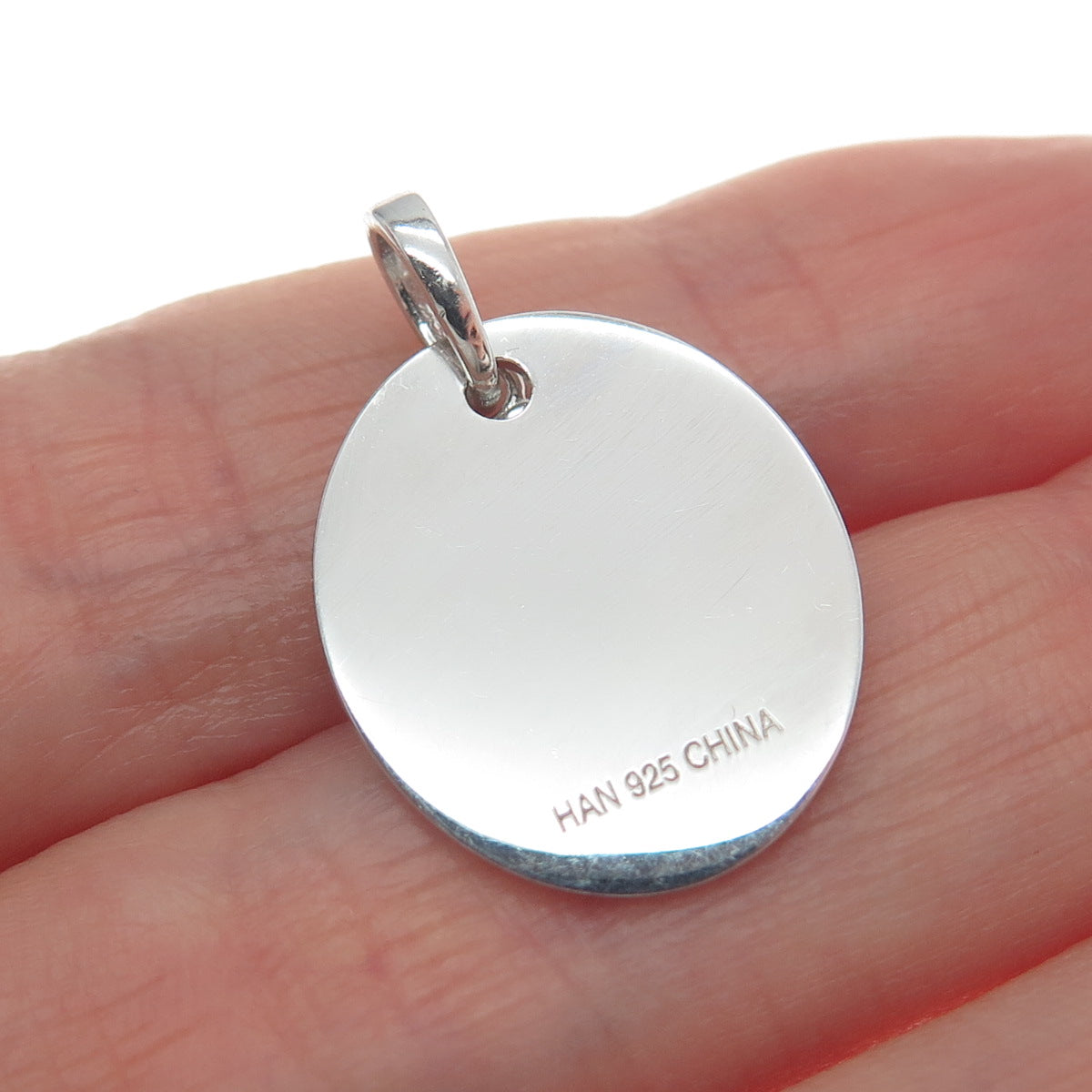 HAN 925 Sterling Silver Real Round-Cut Diamond Hope Is My Anchor Charm Pendant