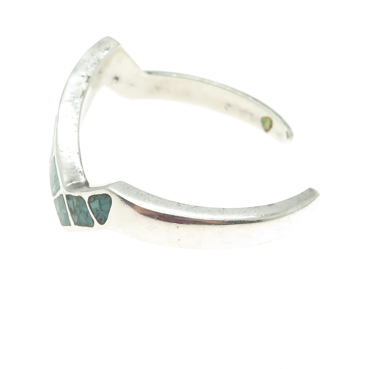 Old Pawn 925 Sterling Vintage Southwestern Turquoise Adjustable Bracelet 6"