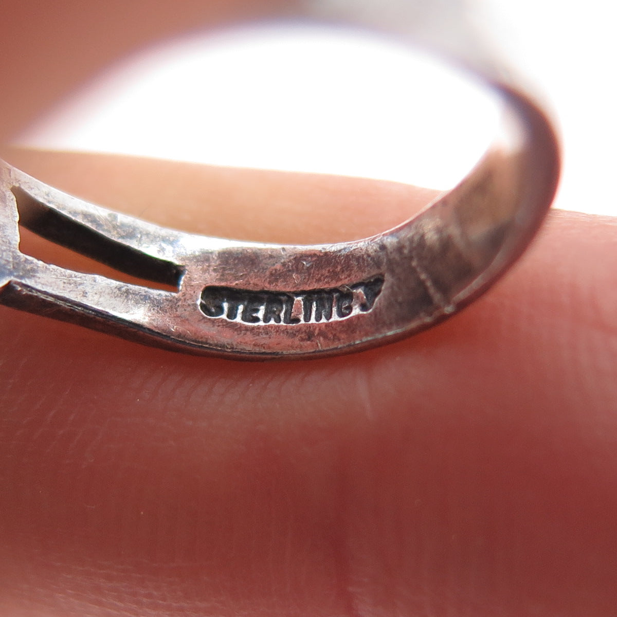 Pacific Jewelry Old Pawn Sterling Turquoise Inlay Heart Adjustable Ring Size 6