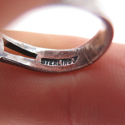 Pacific Jewelry Old Pawn Sterling Turquoise Inlay Heart Adjustable Ring Size 6