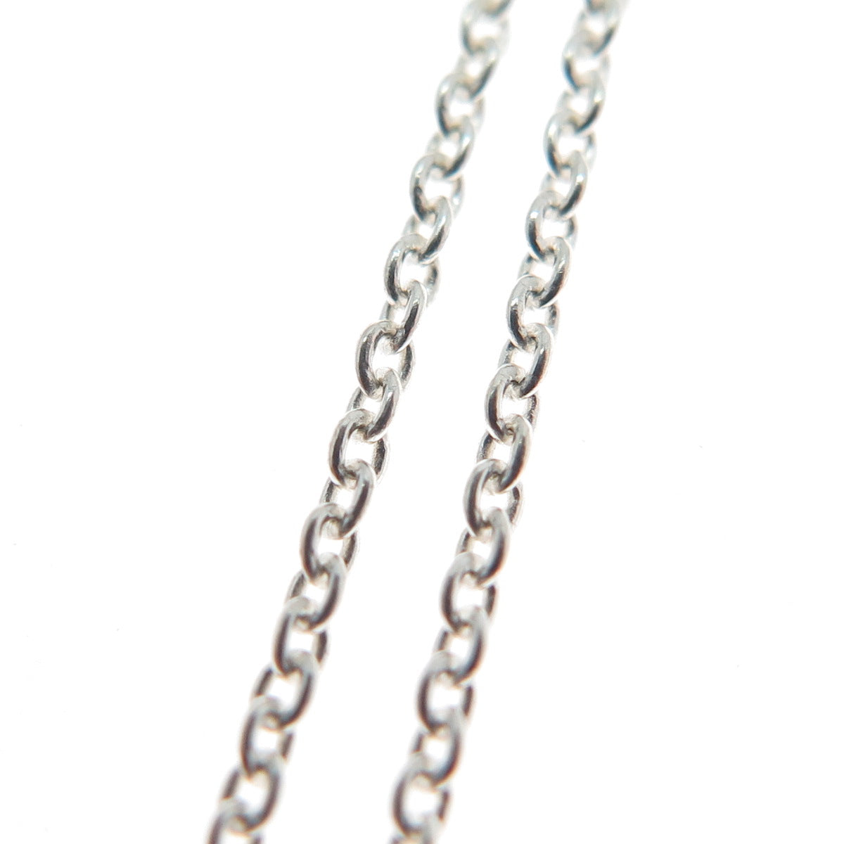 925 Sterling Silver Italy Modernist Spiral Triangle Cable Chain Necklace 18"