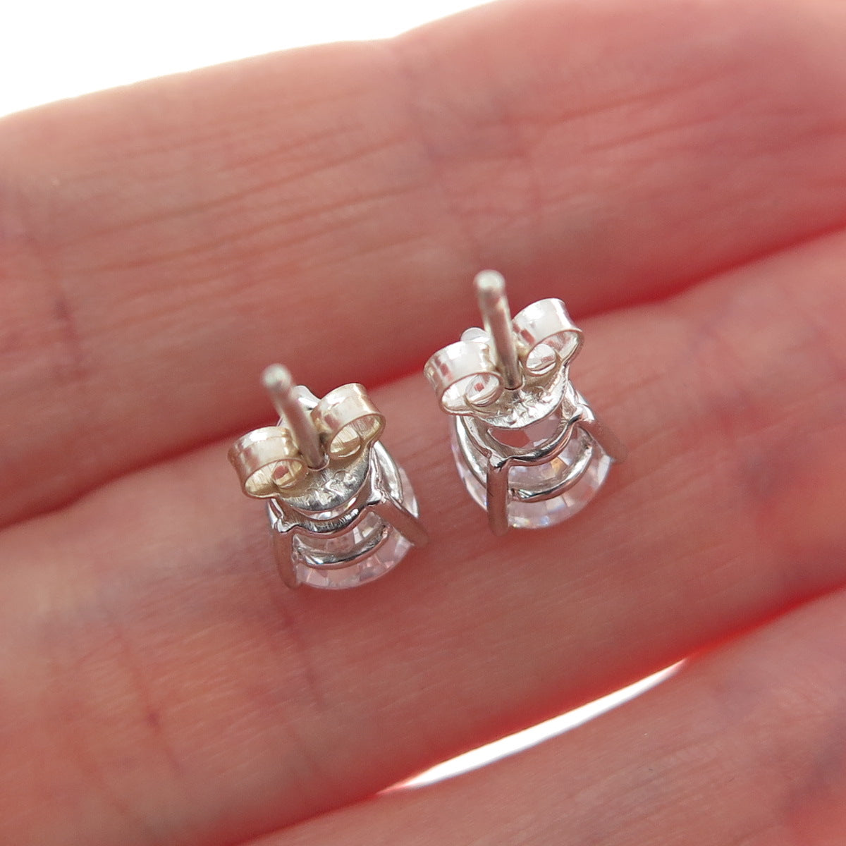925 Sterling Silver Pear-Cut Stud Earrings