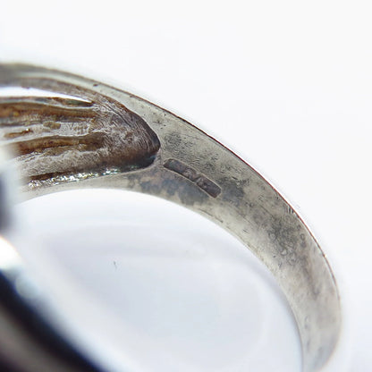 925 Sterling Silver Vintage Striped Ring Size 8.25
