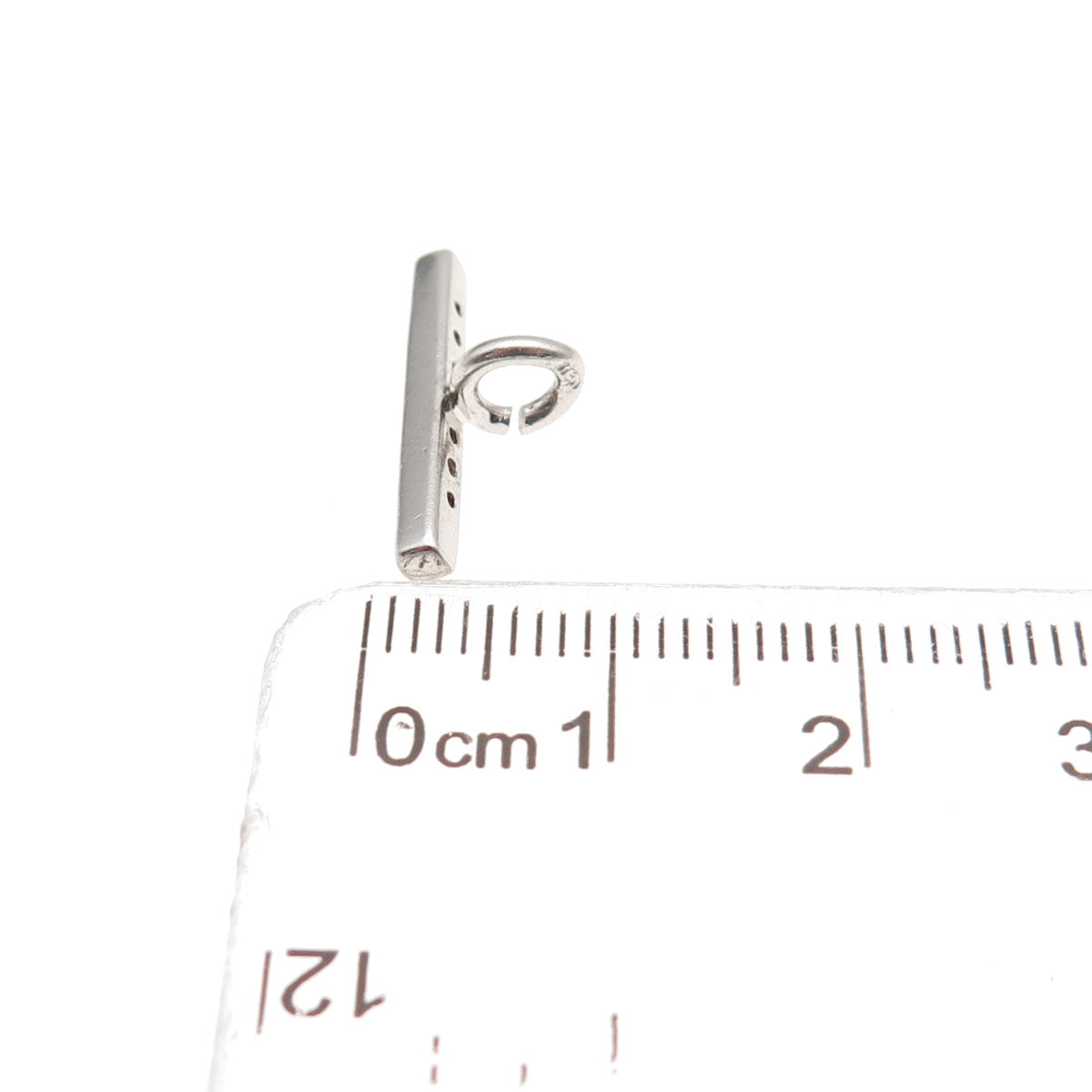 925 Sterling Silver Real Diamond Bracelet / Necklace Bar Toggle Lock Clasp
