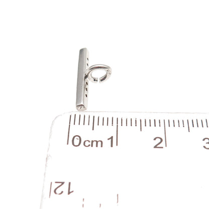 925 Sterling Silver Real Diamond Bracelet / Necklace Bar Toggle Lock Clasp