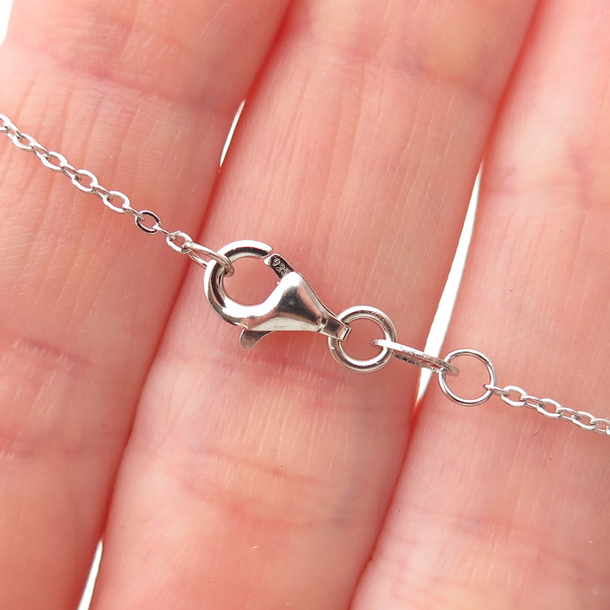 DBJ Dee Berkle 925 Sterling Silver C Z Cross Cable Chain Necklace 16-18"