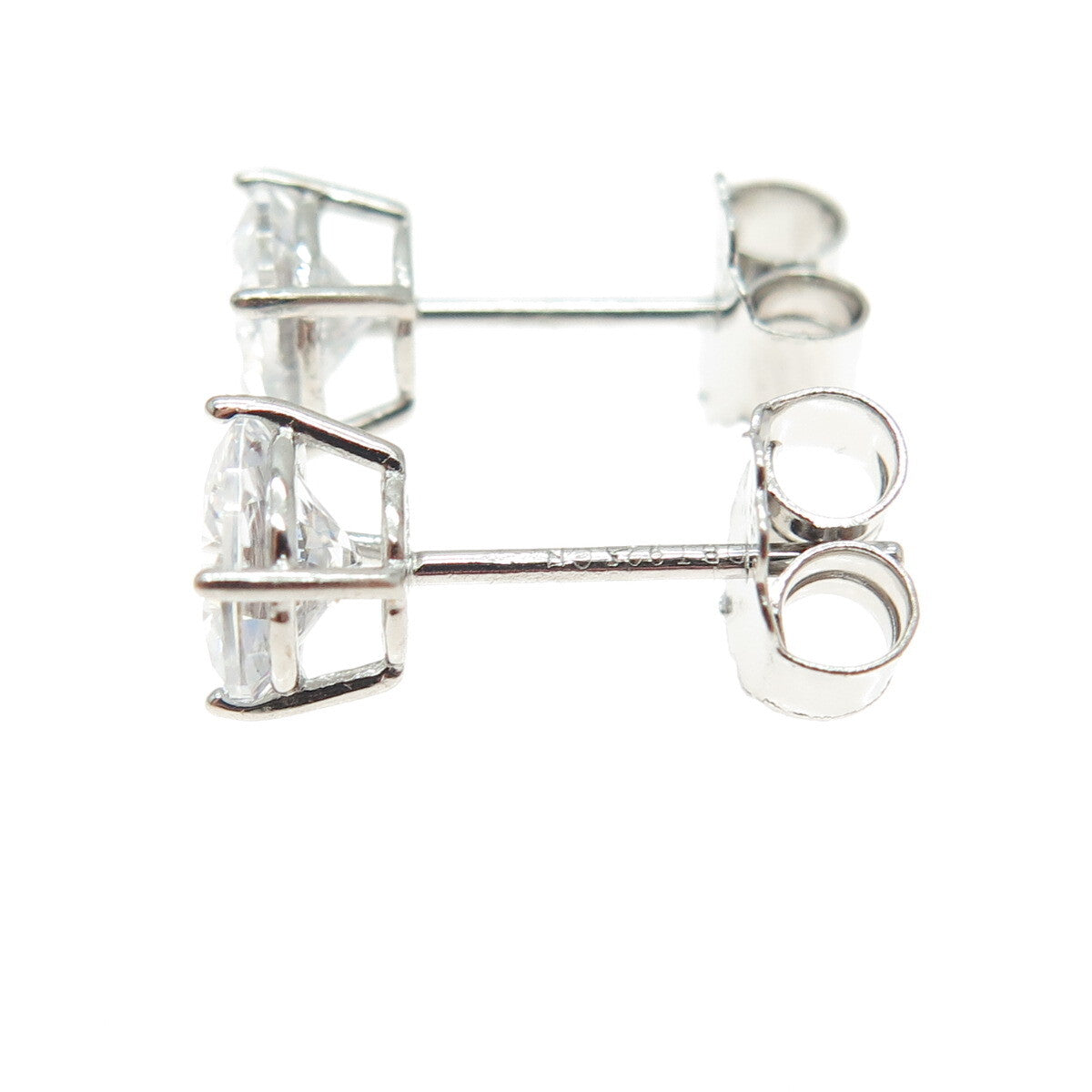 DBJ DEE BERKLEY 925 Sterling Silver Round-Cut Shaped C Z Stud Earrings