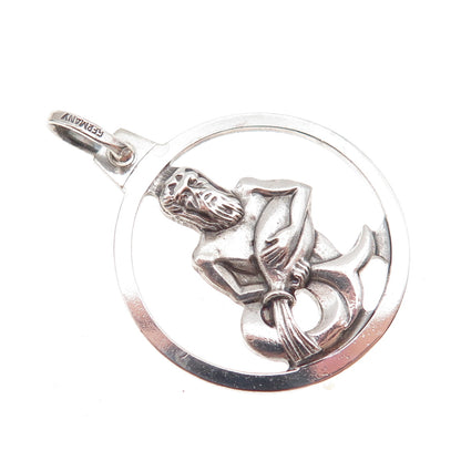 Anson 925 Sterling Silver Vintage Germany Aquarius Zodiac Sign Charm Pendant