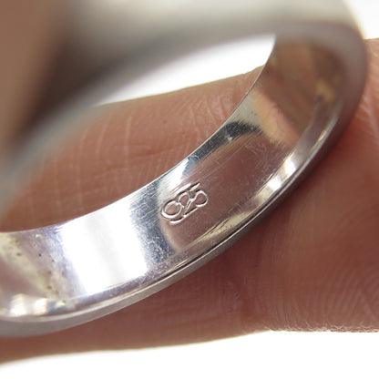925 Sterling Silver Modernist Band Ring Size 8
