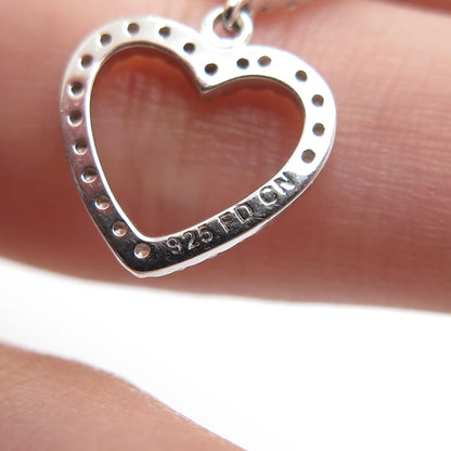 FD FELICIA DESIGN 925 Sterling Silver Round-Cut C Z Graduated Heart Pendant